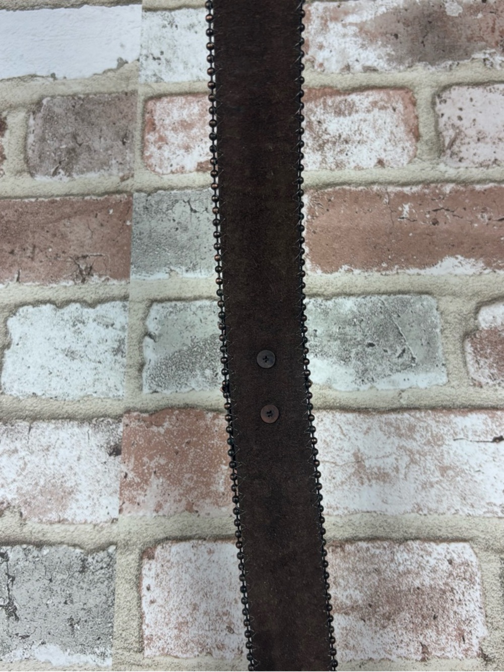 Nocona N3417002 Brown Calf Hair Leather Studded Iridescent Rhinestone Belt Large - Picture 10 of 12